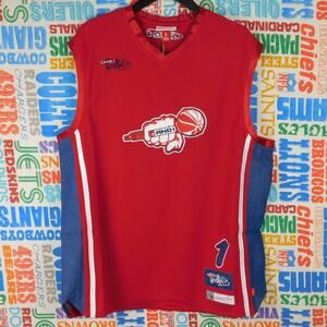 Mitchell & Ness AND1 Mixtape Jersey Size L Streetball Red Navy Denim NWT